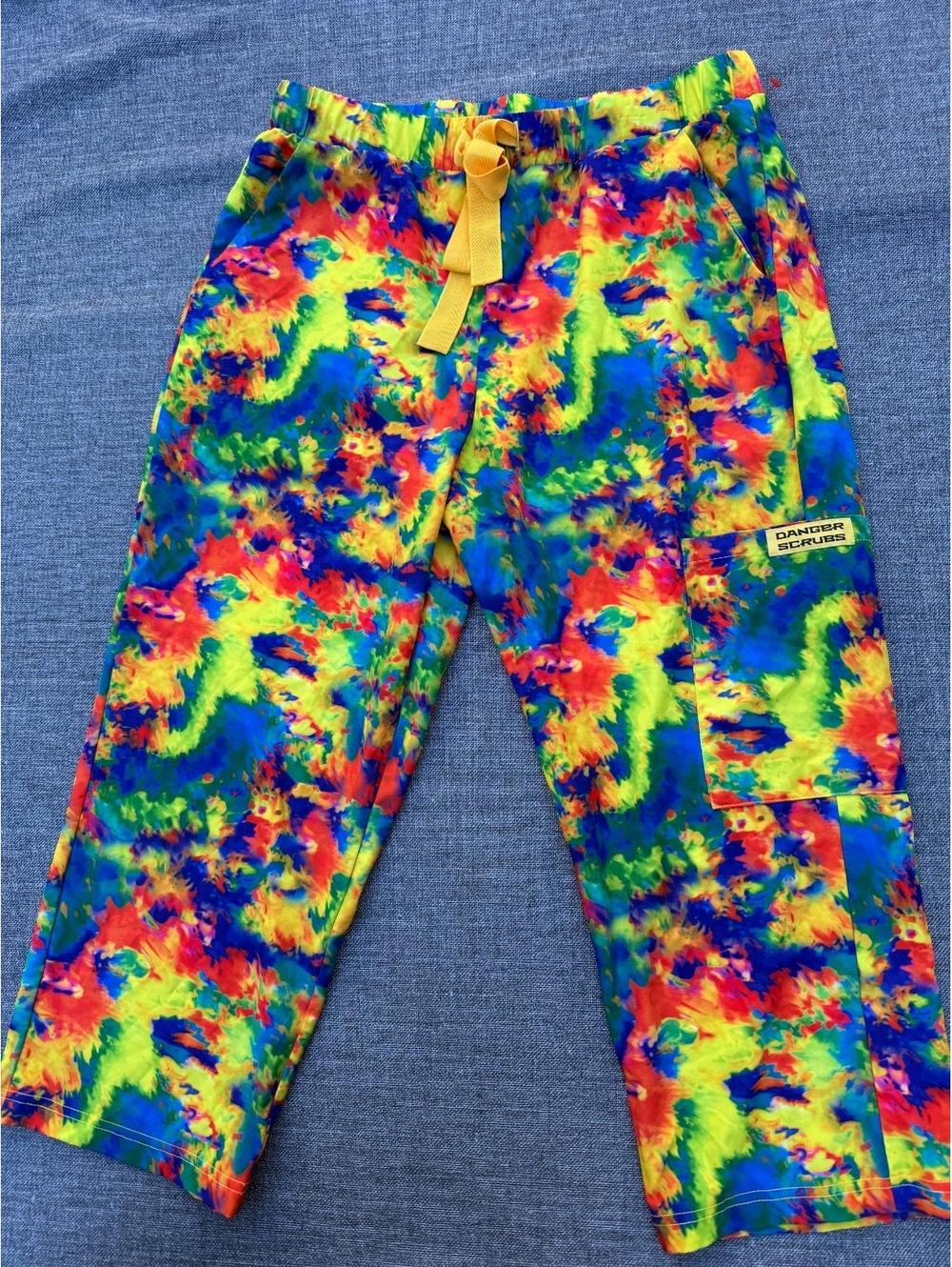Danger Scrubs Women's Colorful Tie-Dye Cargo Scrub Pants Size Small